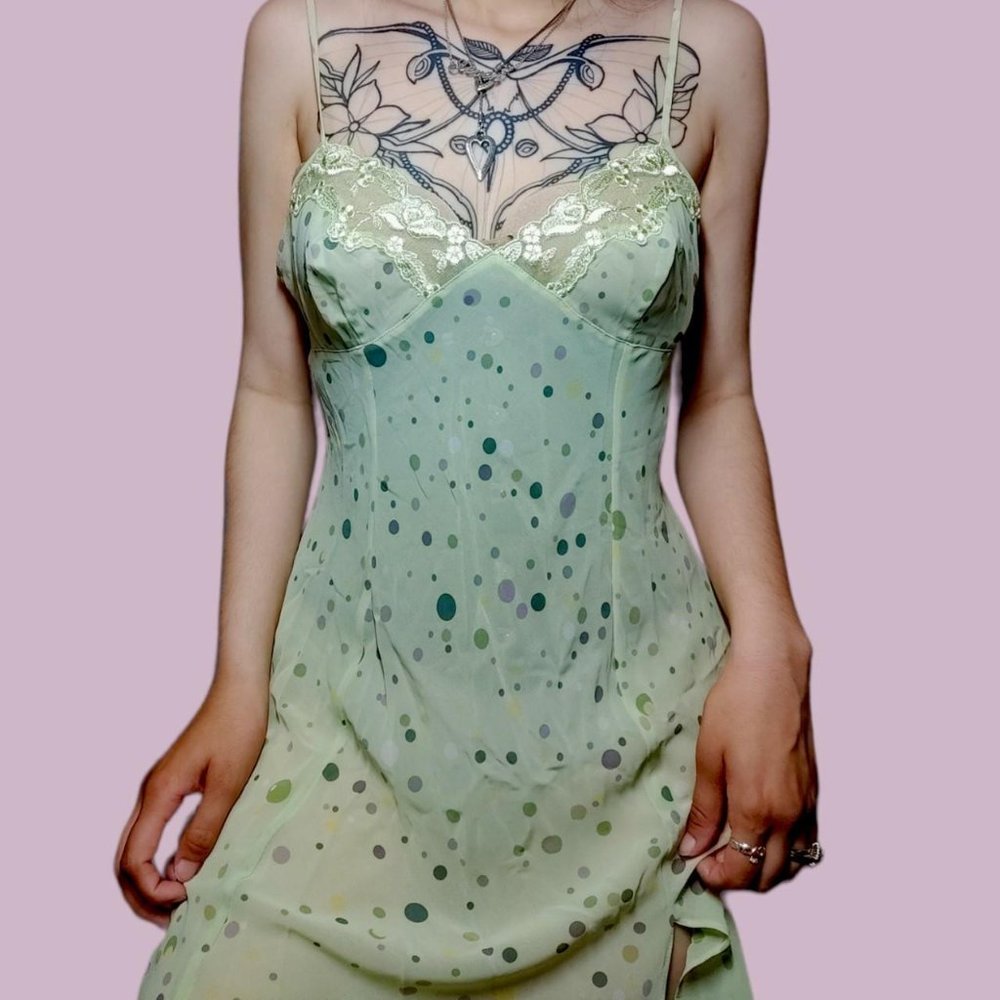 Victoria's Secret Y2K Mesh Polkadot Slip Dress! - Picture 3 of 8